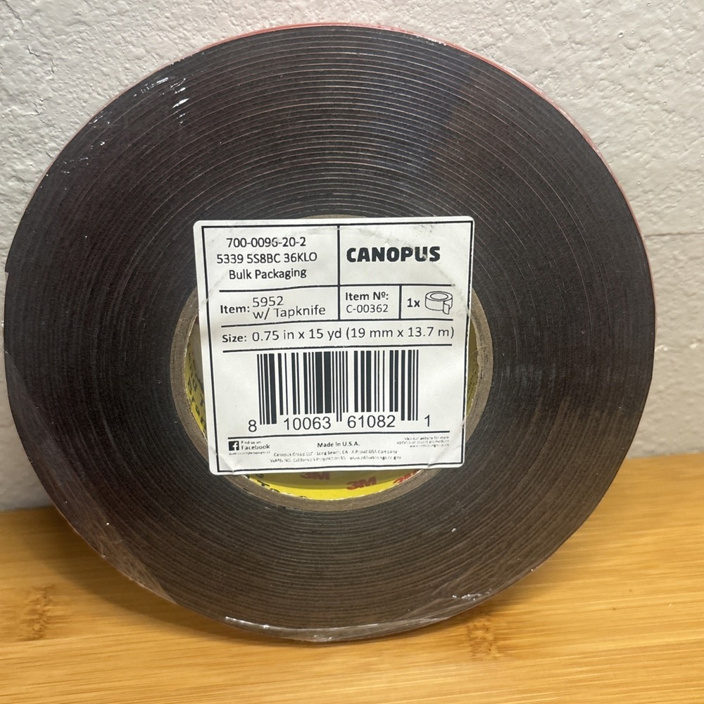 CANOPUS Double Sided Tape, 5952 Heavy Duty Mounting Tape-0.75 in x 45 ft